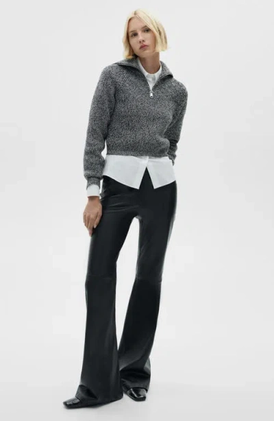 Mango Marled Half Zip Sweater