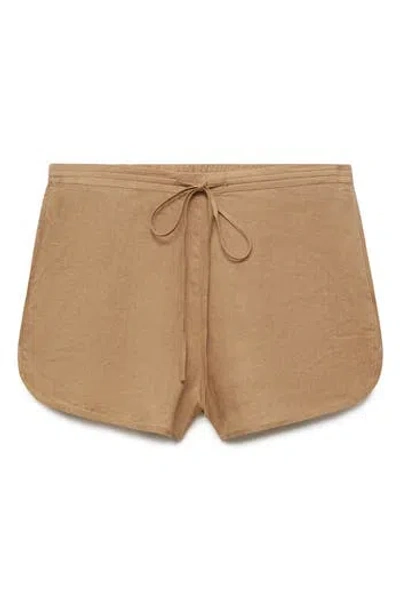 Mango Linen Drawstring Shorts