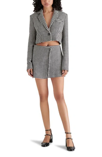 Steve Madden Leon Houndstooth Tweed Wrap Miniskirt