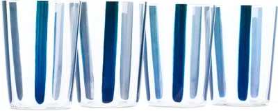 The Conran Shop Navy Nova Stripe Tumbler Set, 4 Pcs
