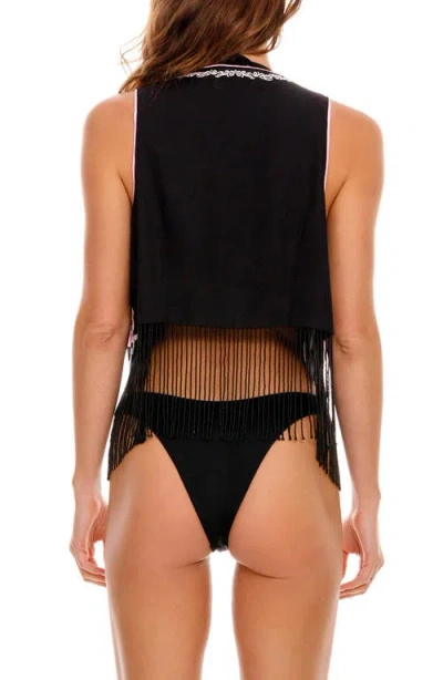 Agua Bendita Otis Nopal Embroidered Cover-up Vest
