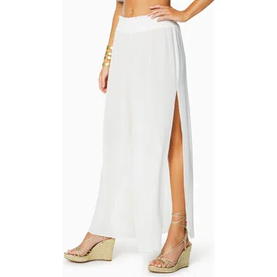 Ramy Brook Athena Semisheer Split Hem Wide Leg Cover-up Pants