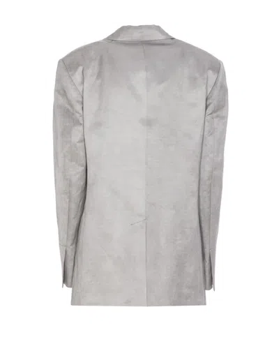 Pinko Single-breasted Slub Satin Blazer In Green
