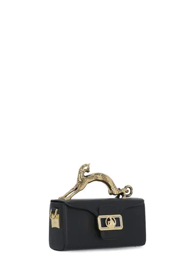 Lanvin Sculptured Jewelry Top Handle Shoulder Bag In Black