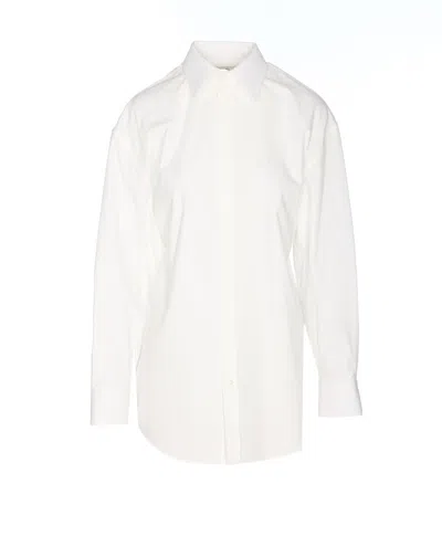 Saint Laurent Camicia In Popeline Bianco  Donna In White