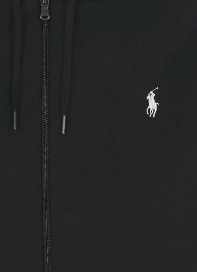 Polo Ralph Lauren Zip-up Hooded Sweatshirt In Black