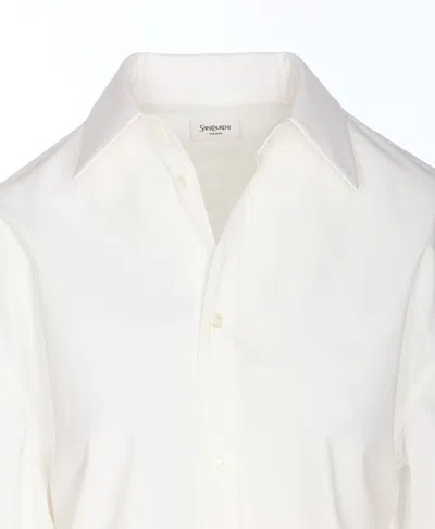 Saint Laurent Camicia In Popeline Bianco  Donna In White