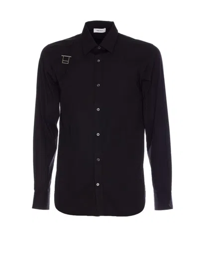 Alexander Mcqueen Harness Shirt With Unique T Buckle Detail In Black