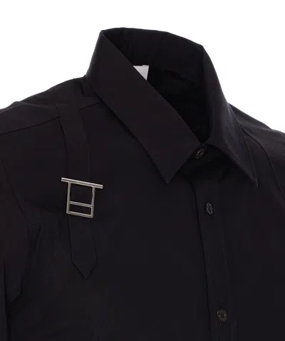 Alexander Mcqueen Harness Shirt With Unique T Buckle Detail In Black
