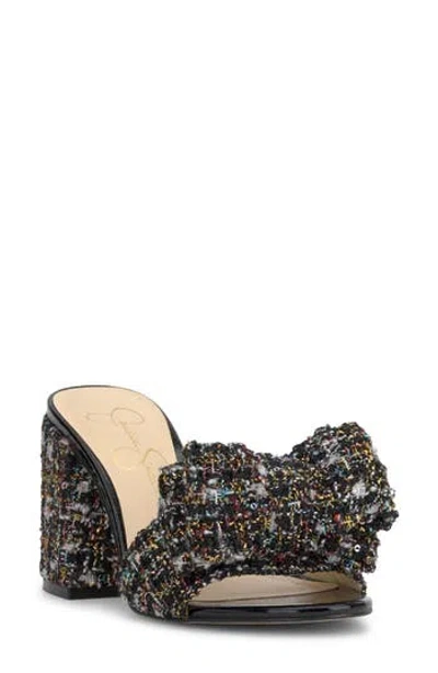Jessica Simpson Romilda Bow Sandal In Tweed Sparkle