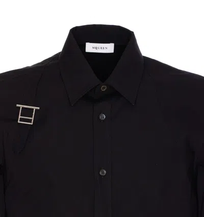 Alexander Mcqueen Harness Shirt With Unique T Buckle Detail In Black