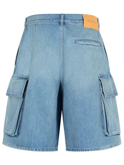 Jw Anderson Light Blue Bermuda Shorts With Cargo Pockets And Logo Patch On The Back