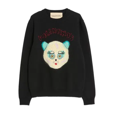 Valentino Garavani Sweater With Le Chat De La Maison Patch In Black