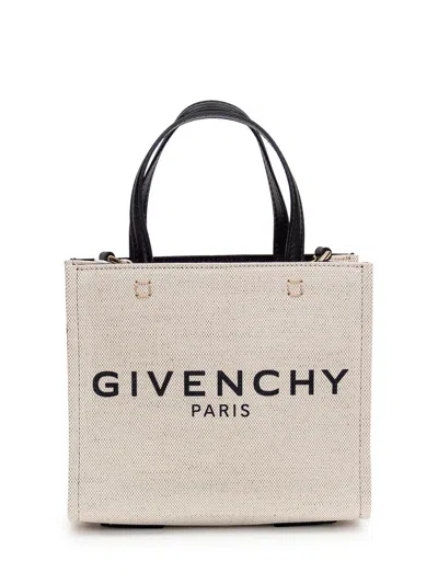 Givenchy Woman Ivory Canvas Mini G-tote Handbag In Neutral