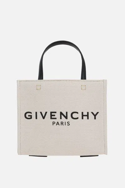 Givenchy Woman Ivory Canvas Mini G-tote Handbag In Neutral