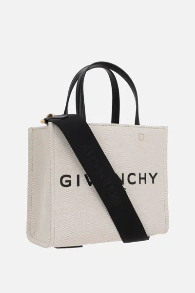 Givenchy Woman Ivory Canvas Mini G-tote Handbag In Neutral