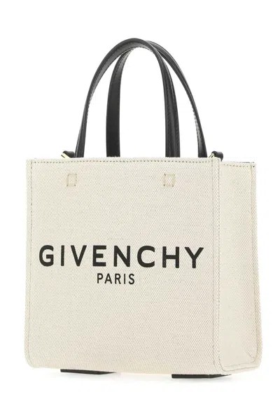 Givenchy Woman Ivory Canvas Mini G-tote Handbag In Neutral