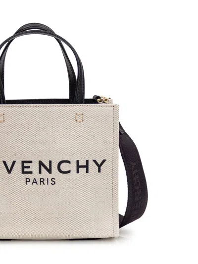 Givenchy Woman Ivory Canvas Mini G-tote Handbag In Neutral