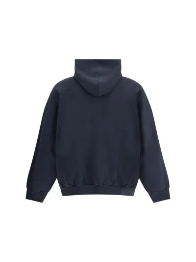 Balenciaga Black Hoodie With Fixed Hood And Logo Lettering On The Front In Cotton Man In Black