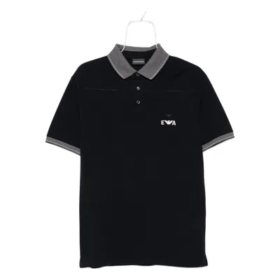 Emporio Armani Piqué Polo Shirt With Super-embossed Ea Embroidery In Black