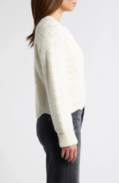 Wit & Wisdom Blouson Sleeve Cable Knit Crop Cardigan