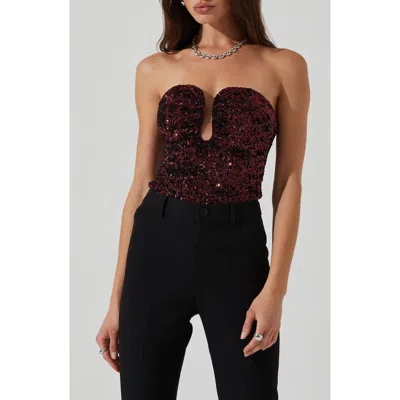 Astr The Label Arista Strapless Sequin Top