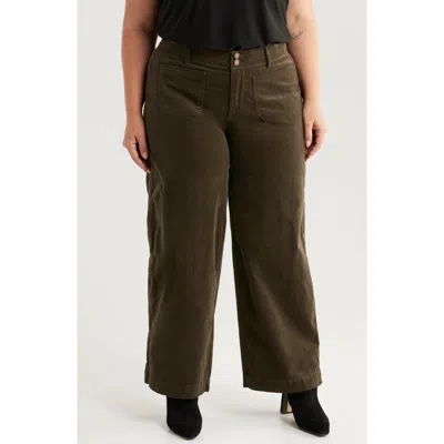 Wit & Wisdom Emma 'ab'solution Patch Pocket High Waist Wide Leg Corduroy Pants