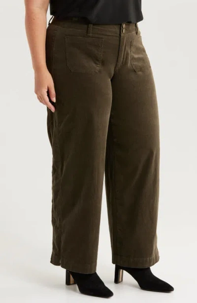 Wit & Wisdom Emma 'ab'solution Patch Pocket High Waist Wide Leg Corduroy Pants