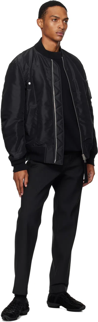 Sacai Black Nylon Twill Bomber Jacket In Black