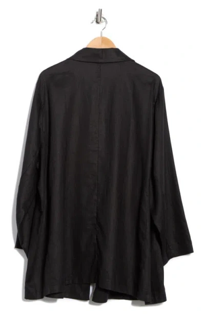 Eileen Fisher Notch Collar Organic Linen Open Front Blazer