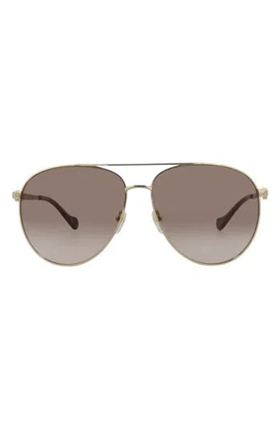 Gucci Aviator-frame Metal Sunglasses With Gradient Lenses
