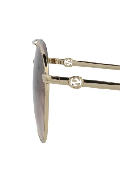 Gucci Aviator-frame Metal Sunglasses With Gradient Lenses