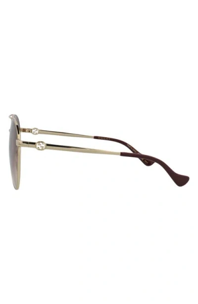 Gucci Aviator-frame Metal Sunglasses With Gradient Lenses