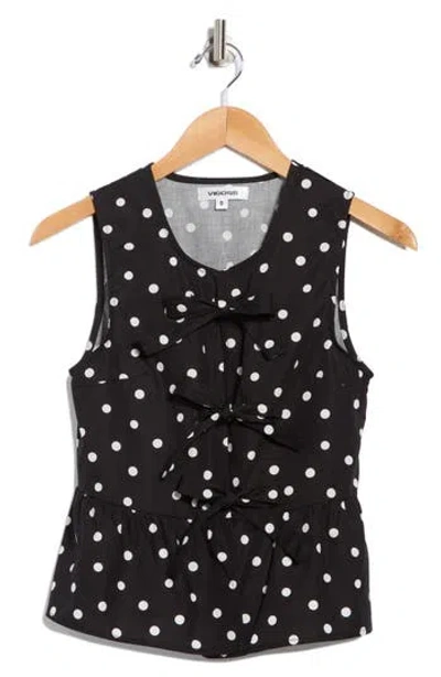 Vigoss Polka Dot Front Bow Cotton Tank