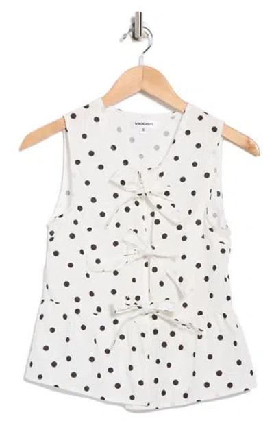 Vigoss Polka Dot Front Bow Cotton Tank