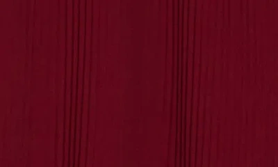 Lush Lace Trim Empire Waist Pleated Midi Dress In Burgundy