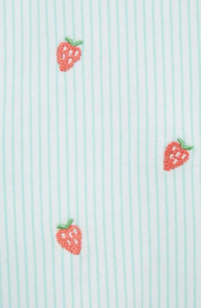 Little Me Strawberry Romper & Headband Set In Blue