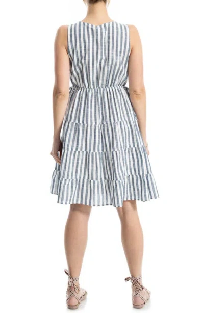 Max Studio Yarn Dyed Stripe Tiered Dress
