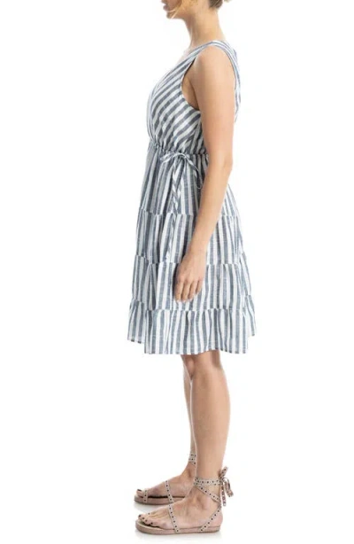Max Studio Yarn Dyed Stripe Tiered Dress