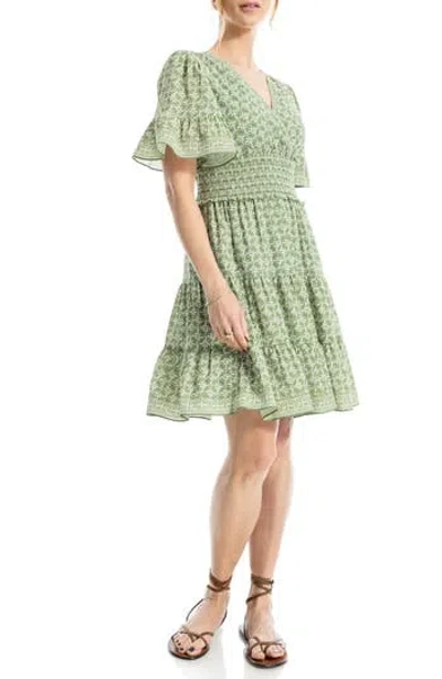 Max Studio Short Bell Sleeve Fit & Flare Dress