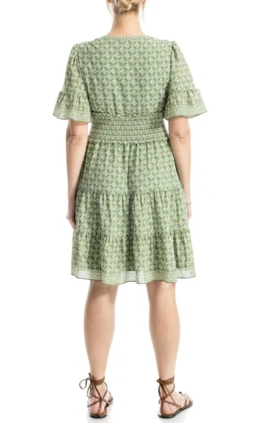 Max Studio Short Bell Sleeve Fit & Flare Dress