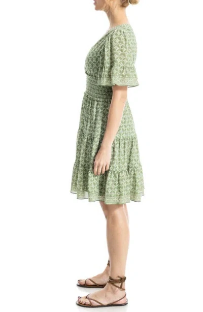 Max Studio Short Bell Sleeve Fit & Flare Dress