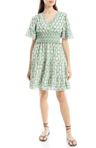 Max Studio Short Bell Sleeve Fit & Flare Dress