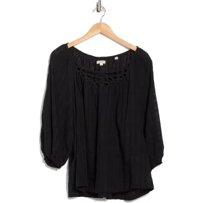 Max Studio Lace Yoke Top