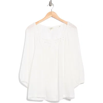 Max Studio Lace Yoke Top
