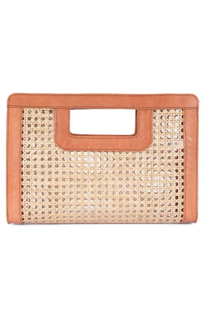 Jelavu Delmar Rattan & Leather Frame Clutch