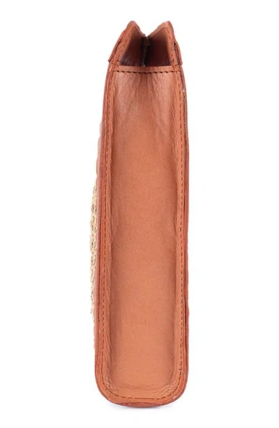 Jelavu Delmar Rattan & Leather Frame Clutch