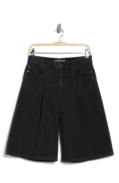 Democracy Pleated Front Denim Bermuda Shorts