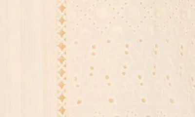 Industry Republic Clothing Embroidered Eyelet Puff Sleeve Button-up Shirt