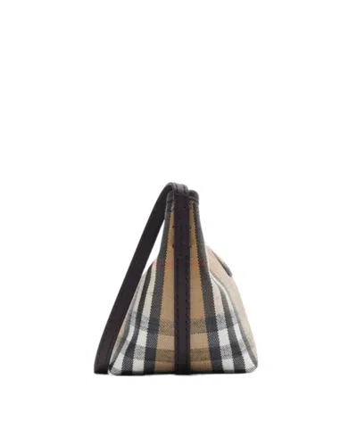 Burberry Highlands Coated Canvas Baguette Shoulder Bag